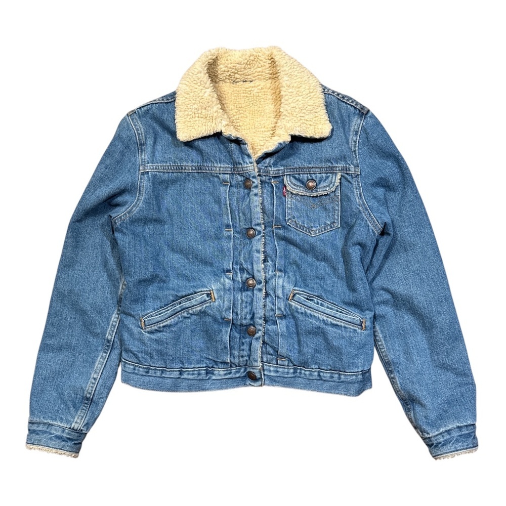 Vintage Levi's Blue Jean Jacket with Cream Collar